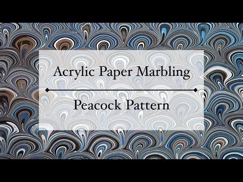 Peacock Pattern: Acrylic Paper Marbling