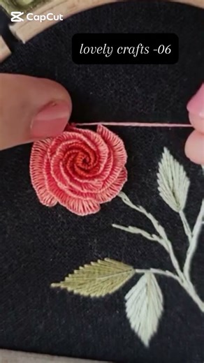 Brazilian Rose embroidery design for beginners.#shorts #stitchwork