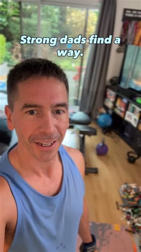 Kyle Lane | Over-30 Fitness Expert on Instagram: "Some days the workout isn’t pretty — it’s Lego on the floor, toys everywhere, and whatever space you can carve out between the couch and the chaos. But that’s the workout of a parent… the workout of a dad. I just wanted to feel good, feel strong, and show up for my kids — so I made it work. No perfect setup. No ideal conditions. Just doing the best I can in the middle of real life. If you’re a dad trying to juggle it all, this is your reminder: Y