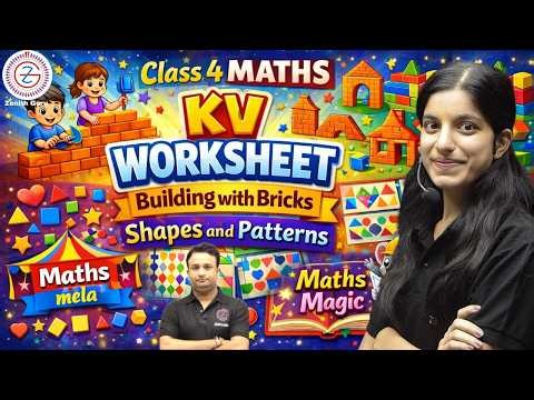 Class 4 KV worksheet Building with Bricks (Maths Magic) Shapes and patterns (Maths mela)
