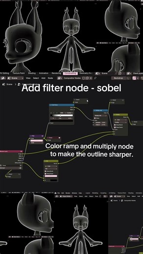 BLENDER Compositor Outline Node Setup