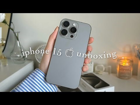  iphone 15 pro natural titanium (512gb) aesthetic unboxing | set up & accessories