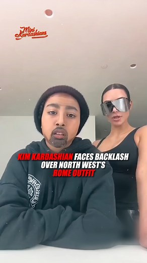 Kim Kardashian is facing online criticism after her 12-year-old daughter, North West, wore a corset-style top and miniskirt during a family dinner in Rome. The outfit sparked debate about age-appropriate fashion. Fans are divided, with some supporting self-expression and others raising concerns about public image at a young age. #KimKardashian #NorthWest #CelebrityNews #RomeFashion #ParentingDebate #PopCulture #FamilyStyle | Mini Kardashians