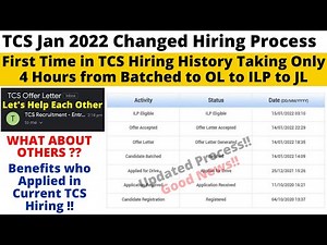 TCS Good News, First Time in TCS Hiring History Taking Only 4 Hours from Batched to OL to ILP to JL🔥