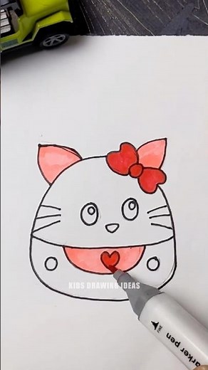 Cute Hello Kitty Drawing for Kids 🎀|Simple & Fun Art Idea #drawingtutorial #drawingforkids #drawing