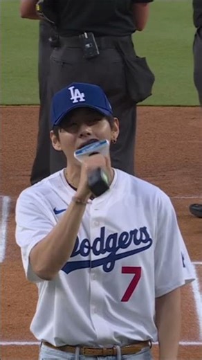 "It's time for Dodger baseball!" - V from BTS 🗣️ #BTS #BTSArmy #방탄소년단 #Taehyung