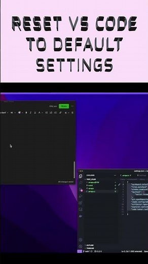 RESETTING VS CODE SHORT #shorts