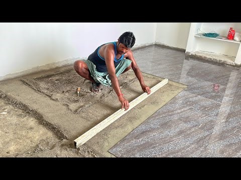 Technique&Install living Room Construction of Tile Accurately|Tile floor design Fitting|Tile work
