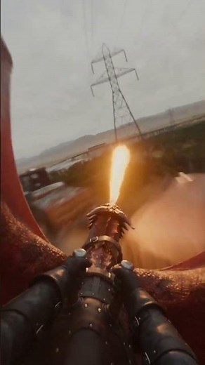 Dragon Diving From an Offshore Helipad Into a Crazy Marina Flight! 🌊🔥 #dragonrider #dragonflight