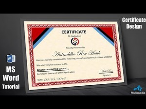 MS Word Tutorial: How to Make All Certificate Design in Microsoft Word 2019 {AR Multimedia} MS W