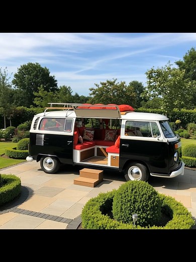 VW Bus Shaped Outdoor Seating Areas 😁 | Trending Art Works