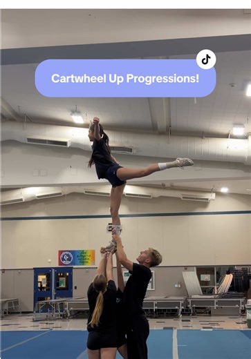 Getting emotional over how far my kids have come! They’ve shown so much grit and determination to achieve these cartwheel ups! #cheers #cheerleading #cheercoach #stunts #cheerstunts