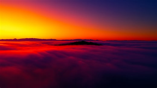 Ocean of Clouds – Stunning Sunset Above the Sky (4K)