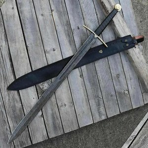 Hand Forged Damascus Steel Viking Long Sword: Groomsmen Gift - Etsy