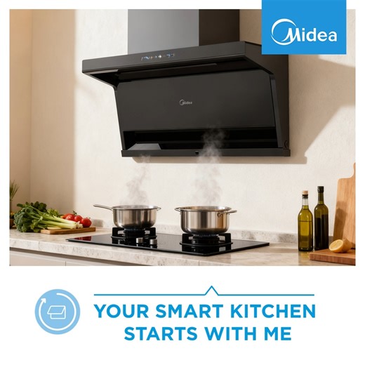 Ever wish your kitchen could just… take care of itself? Meet the Midea MCH-90XS388(RFID) Cooker Hood. It 𝐬𝐲𝐧𝐜𝐬 𝐰𝐢𝐭𝐡 𝐲𝐨𝐮𝐫 𝐡𝐨𝐛 𝐚𝐧𝐝 𝐚𝐮𝐭𝐨𝐦𝐚𝐭𝐢𝐜𝐚𝐥𝐥𝐲 𝐚𝐝𝐣𝐮𝐬𝐭𝐬 𝐚𝐢𝐫𝐟𝐥𝐨𝐰 with its smart AI Smoke Sensor🤩. No more messing with fan speeds while you’re busy cooking your favorite dishes🍲. Cook in peace, enjoy your meals, and say goodbye to smoke-filled kitchens. Check it out at your nearest Midea outlet! Midea Flagship Store @ Lazada: https://bit.ly/4awb4fF Midea O