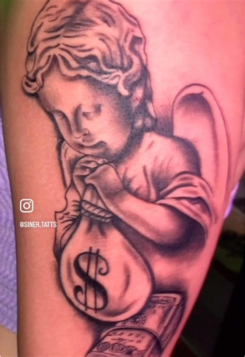 Baby Angel Tattoo Designs by Siner