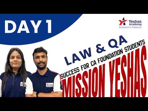 Mission Yeshas | Day 1 | Law & QA | Partnership Act | Ratio & Proportion | Yeshas Academy