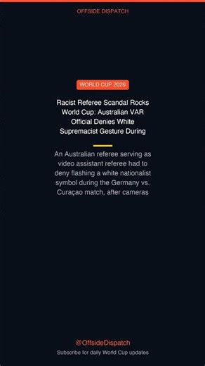 Racist Referee Scandal Rocks World Cup: Australian VAR Official Denies #Shorts