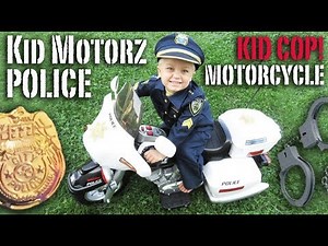 Kids Motorz Police Motorcycle! Kid Cop and Robbers! | Crazy8Family