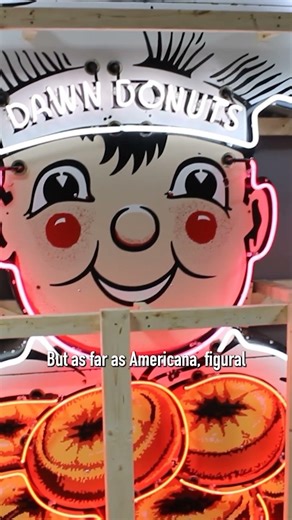 Dawn Donuts Drive In 12' Die Cut Single Sided Porcelain Factory Neon Figural Sign