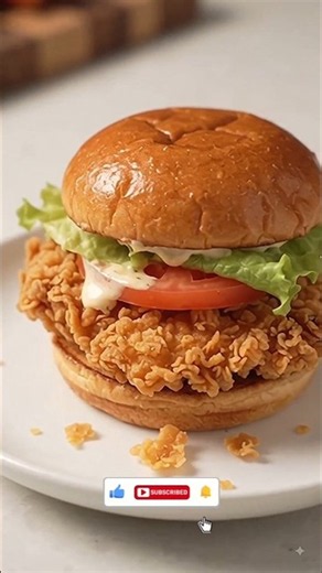 Crispy Chicken Burger Recipe 🍔 | Juicy, crunchy homemade chicken burger! @foodwithcomfortt: Day 2