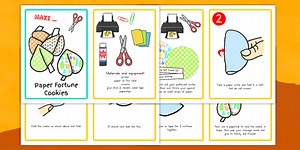 Chinese New Year Paper Craft Fortune Cookies Activity Instructions