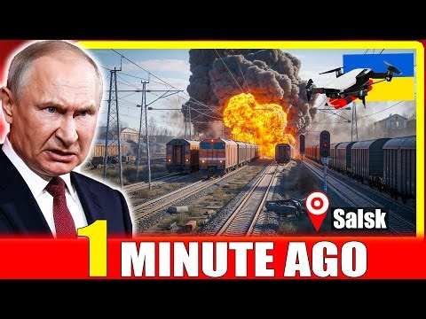 Ukrainian Drones DESTROY Russia’s Military Train at Salsk — 38 Cars Explode in Inferno