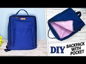 DIY CUTE BACKPACK From Scratch! //TUTORIAL Handmade Backpack with pocket