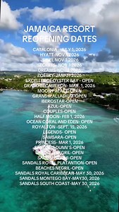 🚨 Important Jamaica Travel Update 🇯🇲 Confirmed reopening dates are ever changing, and while recovery is continuing, there have been some major changes travelers need to know about. Several resorts are now open, with others scheduled shortly after. If you’re booked, considering Jamaica, or deciding whether to adjust plans, this is exactly why having a travel advisor matters. Dates, inventory, and resort availability are changing quickly. #JamaicaStrong #jamaica #AllInclusiveResorts #jamaicanti