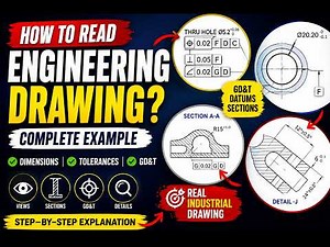 How to Read an Engineering Drawing | Complete Mechanical Drawing Example