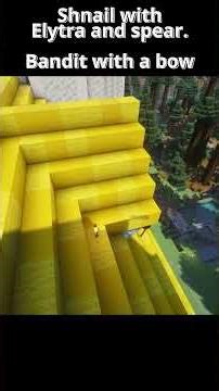 epic minecraft battle? elytra and spear vs bow