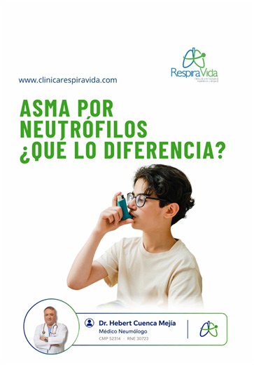 ¿Tienes asma y presentas tos con flema, silbidos en el pecho o falta de aire al hacer esfuerzo? Existen distintos tipos de asma. En el asma inducido por neutrófilos, el Dr. Hebert Cuenca explica que puede encontrarse un aumento de neutrófilos en las secreciones bronquiales y presentarse episodios de broncoespasmo, bronquitis y, en algunos casos, neumonía. Por eso, cuando los síntomas son persistentes o recurrentes, es importante identificar qué tipo de asma presenta el paciente para orientar ade