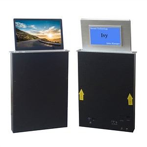 [Hot Item] Bnt New Design Double Screen Retractable LCD Monitor Motorized Lift with 10.1 Inch Backside Screen