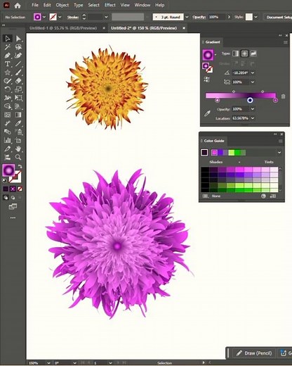 Grafix Design | Adobe illustrator | flower blend #graphicdesign #adobe #flower #design #tutorial
