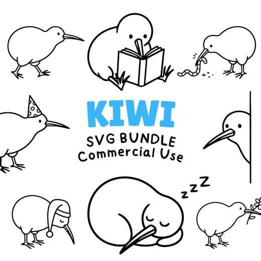 Kiwi Bird SVG Bundle | New Zealand Animal Clipart | Funny Bird Vector | Nursery Decor PNG - Etsy UK