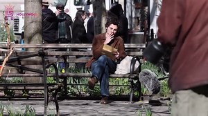Timothée Chalamet filming Bob Dylan Movie in New York City