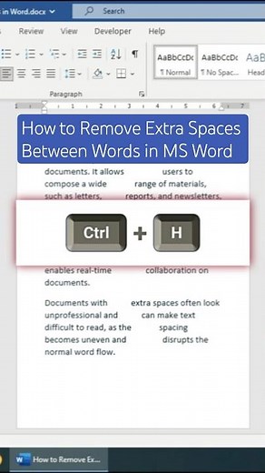 How to Remove Extra Spaces Between Words in MS Word #shorts #msword