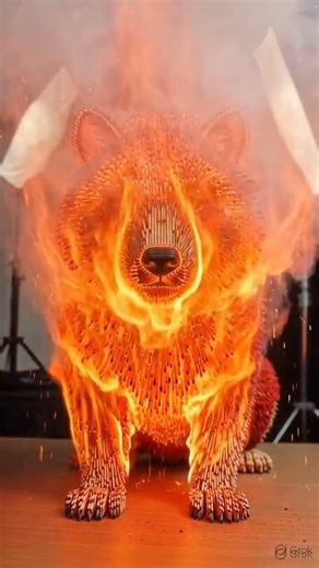 Matchstick Animal on Fire 🔥 | Satisfying Burn Transformation #anime #gaming