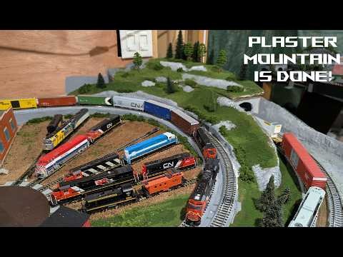 Plastered Mountain: The Greenering - Completing the scenery work on the N scale mountain