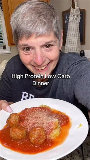 Low carb High protein spaghetti squash with turkey meatballs, and Parmesan cheese #easyrecipes #lowcarb #spaghettisquash #turkeymeatballs | Carol Ubertaccio-Hathaway