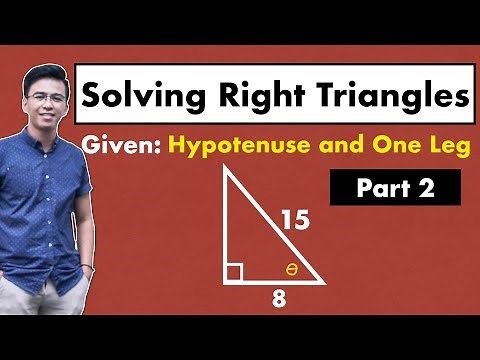 Solving RIGHT TRIANGLES Trigonometry - Given the Hypotenuse and One Leg @MathTeacherGon