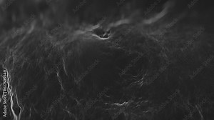 Abstract Fractal Landscape Surface Background/ 4k animation of a white and black abstract fractal landscape surface background with relief patterns and turbulence lines waving slowly