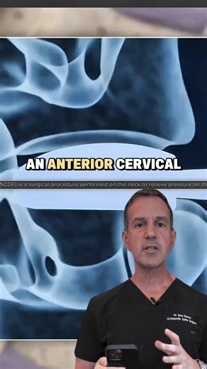 ACDF is used when a herniated disc in the neck compresses a nerve and causes neck pain with symptoms traveling down the arm, including numbness and tingling, known as radiculopathy. Treatment usually starts with physical therapy, medications, and sometimes injections. When those options fail, surgery may be the next step. This procedure is performed through a small, cosmetic incision placed in the natural creases of the neck. It typically takes about one hour, involves minimal blood loss, and ha