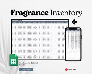 Fragrance Inventory Tracker, Perfume Organizer Google Sheets, Fragrance Collection Inventory Template, Beauty Organization Excel Spreadsheet - Etsy
