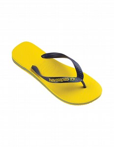 Bright Citrus Colored Flip Flops From Brazil Brasil Logo Citrus Yellow - Brand Havaianas
