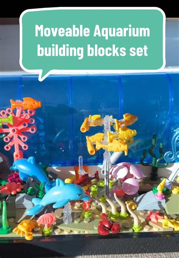 This 2 in 1 Aquarium block building set that moves is really cool! It did take a while to build because it has a lot of detail. If you have a kid who loves building blocks, this would be a perfect gift for them. #valentinesday #kidsgift #kids #buildingblocks #moms