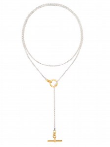 Fine Silver and Gold Lariat Necklace - Tilly Sveaas Jewellery