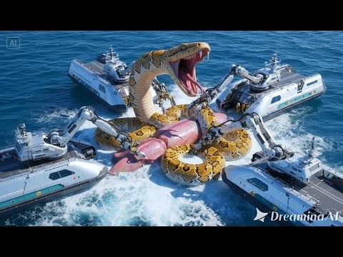 Rescue squid from giant sea python