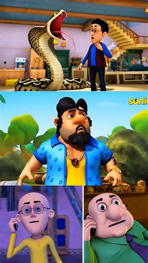 ghasita ram bana giant snake 🐍 Motu-Patlu cartoon in real life 🧬 #motupatlucartoon #motupatlu #short