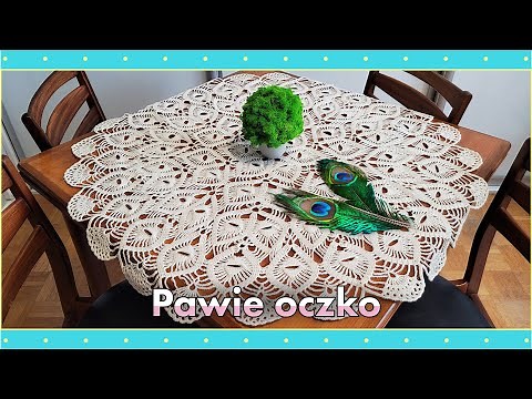 Pawie oczko – duża okrągła serwetka na szydełku